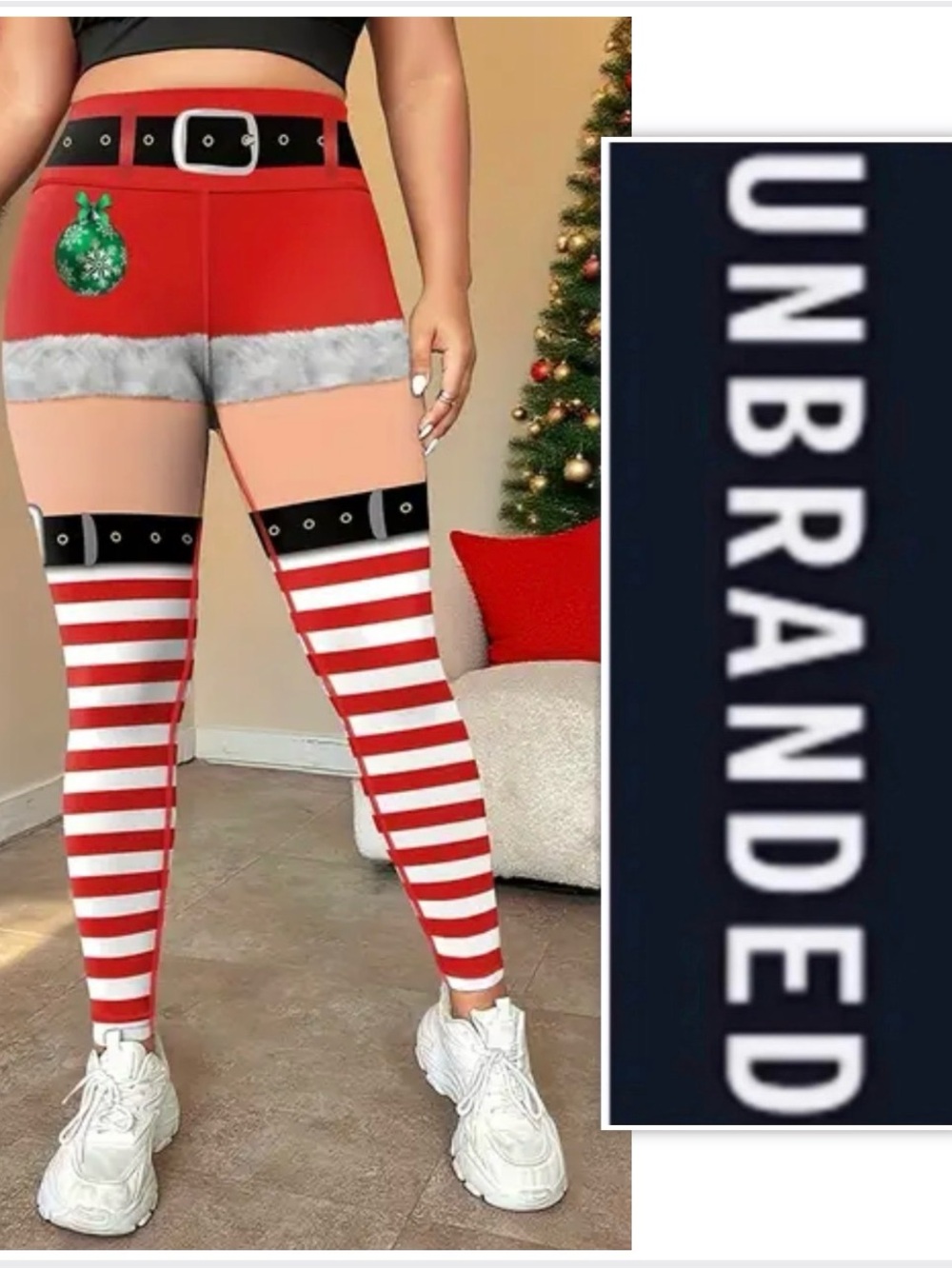 UNBRANDED Festive Elf Holiday Leggings